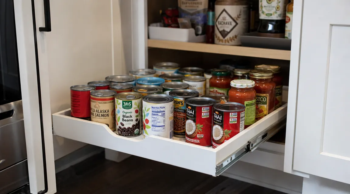 10 Pantry Problems a Pull-Out Cabinet Shelf Quietly Solves