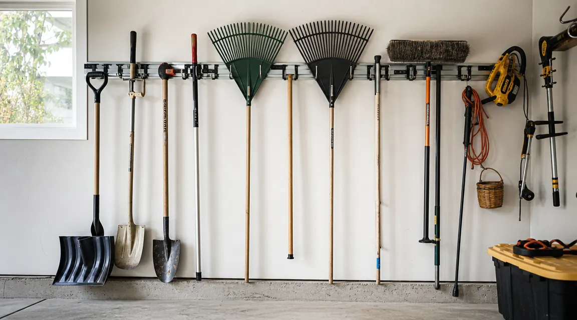 How to Organize a Garage With a Wall-Mount Tool Rack (Studs, Spacing, Hooks)