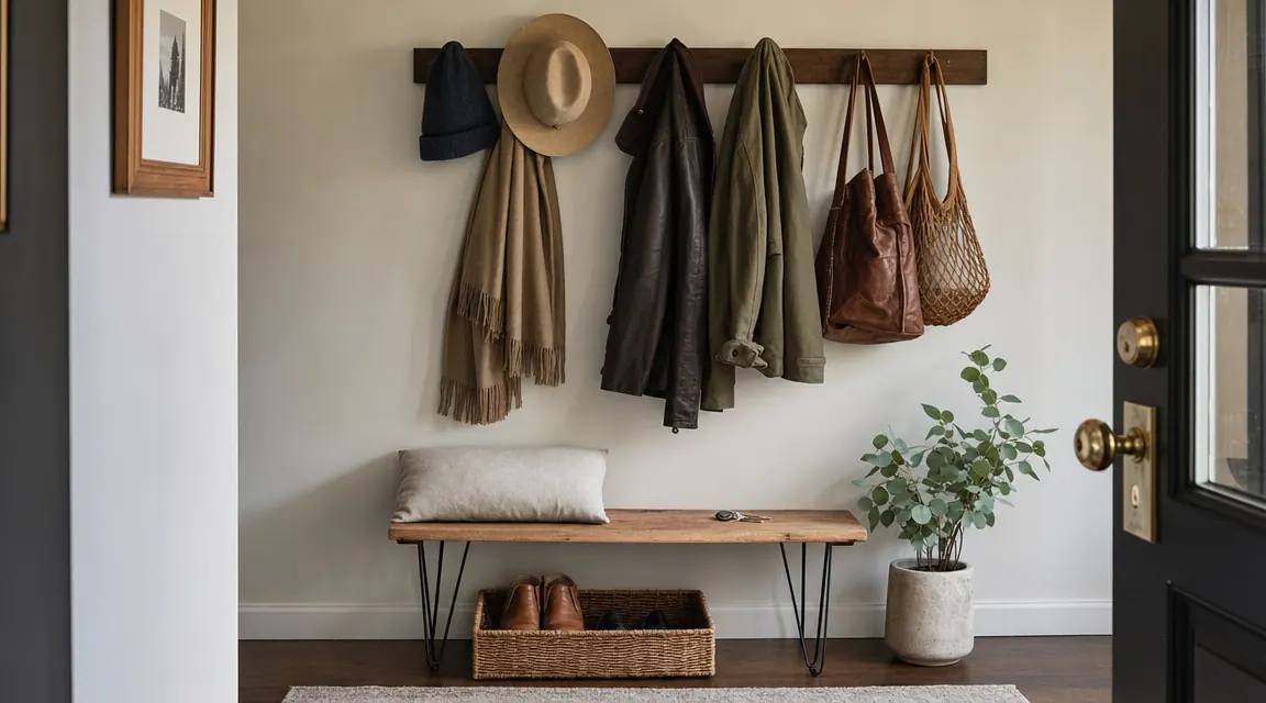 How to Organize an Entryway With a Wall-Mount Coat Rack (Layout and Hooks)