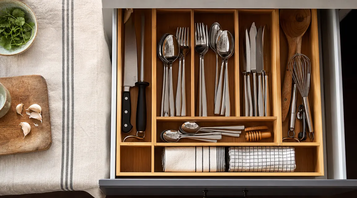 How to Organize Kitchen Drawers With Bamboo Dividers (Without Buying Twice)
